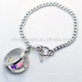 316l Edelstahl Silber Schmuck Kette mit magnetischen Ebene schwimmenden Charme locket